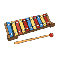 Xylophone Hand Drawn Cartoon Style Illustration AI Generated png