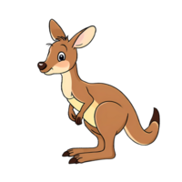 Kangaroo Hand Drawn Cartoon Style Illustration AI Generated png