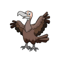 Vulture Hand Drawn Cartoon Style Illustration AI Generated png