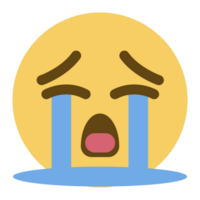 superiore qualità emoticon. a voce alta pianto emoji. giallo emoticon con flussi di lacrime. popolare Chiacchierare elementi. png