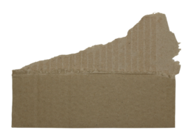 A sheet of corrugated paper is torn into pieces on transparent background png file