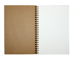 Blank notebook paper with ring spine on transparent background png file