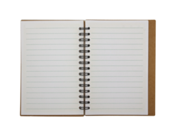 Blank notebook paper with ring spine on transparent background png file