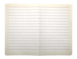 White paper with lines on transparent background png file.