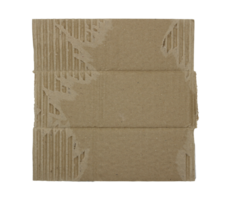 A sheet of corrugated paper is torn into pieces on transparent background png file