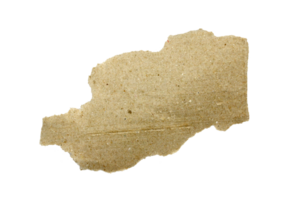 A sheet of corrugated paper is torn into pieces on transparent background png file