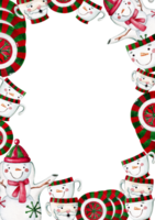 aguarela quadro, Armação do Natal talheres dentro desenho animado estilo com Lugar, colocar para texto. png