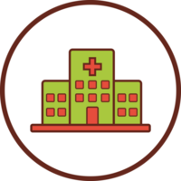 hospital flat icon in circle. png