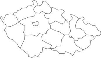 Map of Czech with detailed country map, line map. png