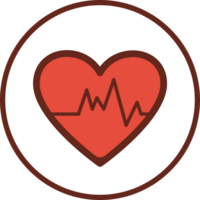 heart rate flat icon in circle. png