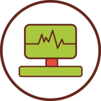 electrocardiogram flat icon in circle. png