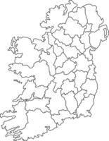 carte de Irlande avec détaillé pays carte, ligne carte. png