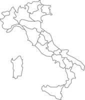 Map of Italy with detailed country map, line map. png