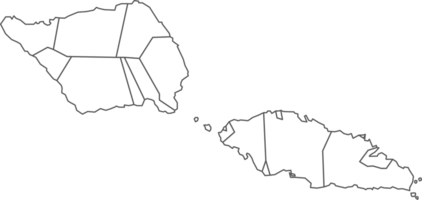 Karte von Samoa mit detailliert Land Karte, Linie Karte. png