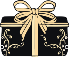 elegante negro regalo caja png