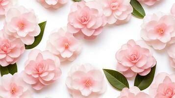 Camellia flower pattern background. Flower background texture. Generative AI photo
