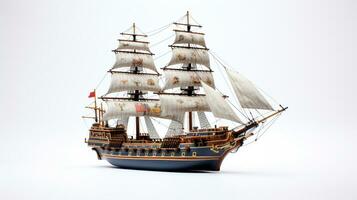 Displaying a 3D miniature Ship. Generative AI photo