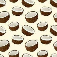 Coconut seamless pattern. Vector. Tropical print. Perfect for various projects like textiles, paper crafts, and more. vector