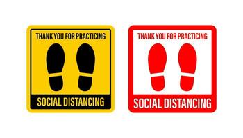 Social distance signage icon. Please wait here. Keep safe distance. Vector stock illustration