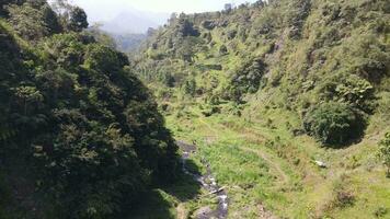 Aerial of valley in Merapi Mountain Indonesia video