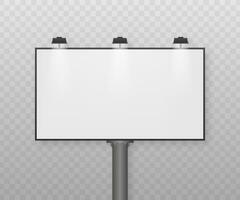 Billboard on light background. Empty white vector horizontal poster template. Template for marketing design. Vector stock illustration