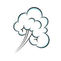 pedo fumar oliendo nube popular Arte cómic libro dibujos animados plano estilo diseño vector ilustración.