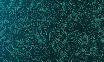 Ocean topographic line map with curvy wave isolines vector illustration.