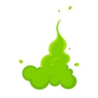 Smelling green cartoon smoke or fart clouds flat style design vector illustration.