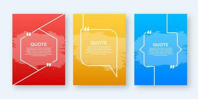 Set Quote frames. Blank template with print information design quotes. Blank template quote. Vector stock illustration