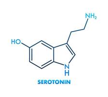 Vector graphic. Serotonin editable stroke outline icon isolated on white background.