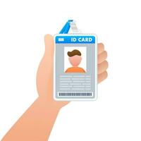 ID Card on white background. Flat design style. Vector illustration.