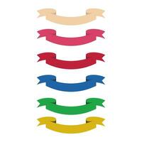 set of colored ribbons on a white background. Vector illustration.