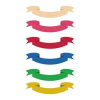 set of colored ribbons on a white background. Vector illustration.