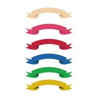 set of ribbons in different colors on a white background. vector illustration