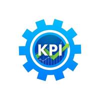 kpi llave actuación indicador. medición, mejoramiento, estrategia vector valores ilustración