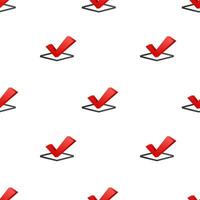 Checkmark. Red approved pattern on white background. Vector stock illustration