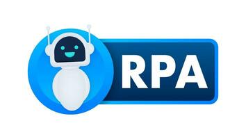 RPA Robotic process automation. Artificial intelligence, machine learning. Vector stock illustration