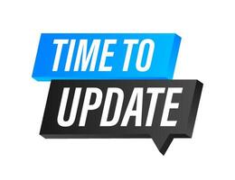 System software update or upgrade. Banner new update. Time to Update. Vector illustration