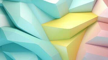 3d futuristic shape background with light blue light green light yellow and light pink color  . Generative AI photo