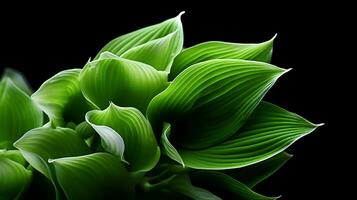 Photo of beautiful Hosta flower isolated on white background. Generative AI