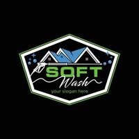soft wash house logo template, soft wash house logo element vector