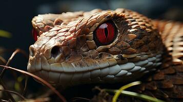 Close-up photo of a Sidewinder Rattlesnake looking any direction in the Desert. Generative AI