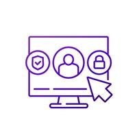 account security line icon, vector