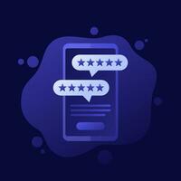 mobile app review icon, vector design