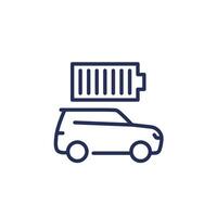 car and a full battery line icon with suv vector