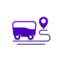 delivery robot on the way icon vector