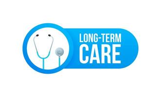 Long term care. Flat design with people. LTC   Long Term Care, medical concept. vector