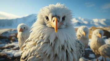 de cerca foto de un albatros mirando ninguna dirección. generativo ai