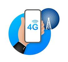 4G network wireless systems and internet. Communication network. Vector illustration