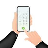 Keypad for on smartphone screen. Application Interface on mobile phone. Vector stock illustration